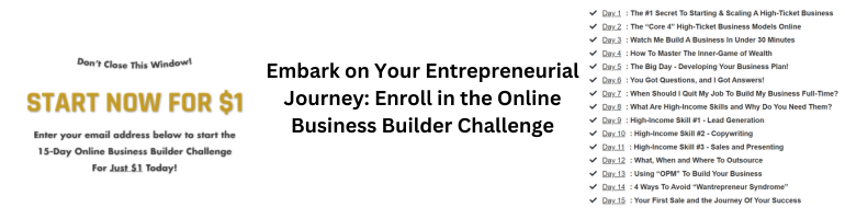 Online Business Builder Challenge